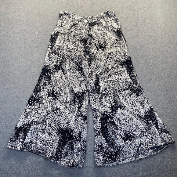 Solitaire Womens elastic Waist Wide Legs Pants Size Large 100% Rayon - Picture 1 of 14